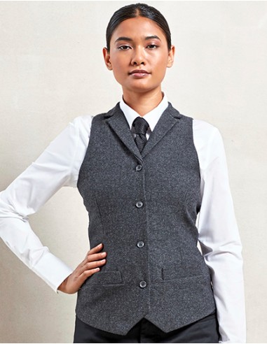 P-PR626-Womens Herringbone Waistcoat